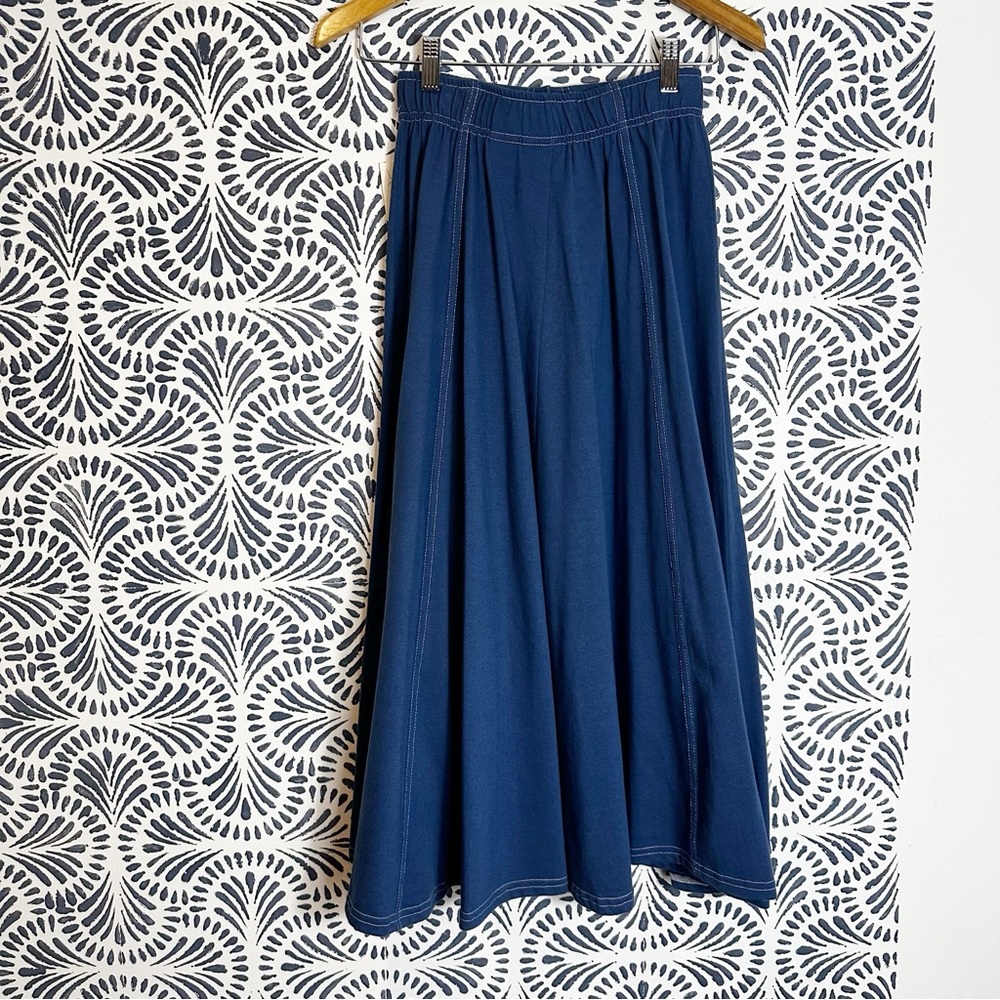Vintage Jason Maxwell Cotton Button Front Elastic Waist Skirt - Picture 4 of 14